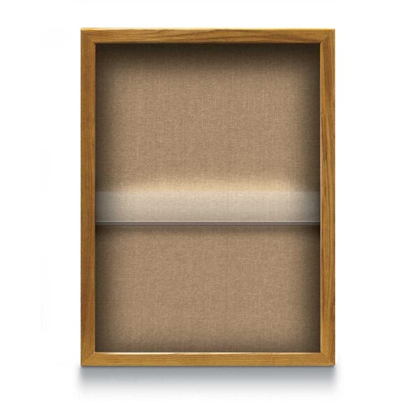 Indoor Enclosed Combo Board, 48"x36", Black Frame/White Porc & Forbo